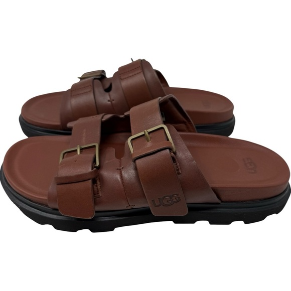 UGG Capitola Buckle Men’s Size 9 Slides Brown Full-Grain Leather Sandals  New main image 10
